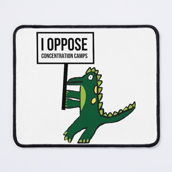Item preview, Alligator activist with sign opposing concentration camps  designed and sold by Rachel the Artist .
