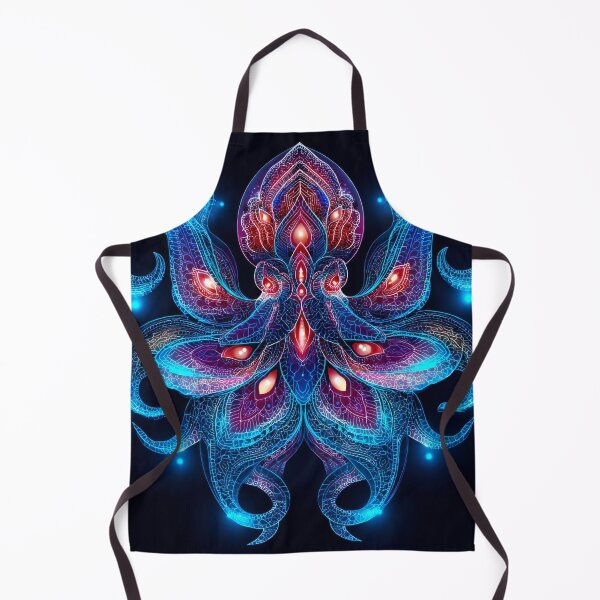 Item preview, Blue and Purple Geometric Glowing Octopus designed and sold by scicilysimonee.