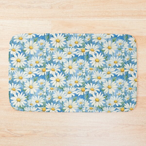 Item preview, White flower with sky blue background  designed and sold by Chirayu1111.