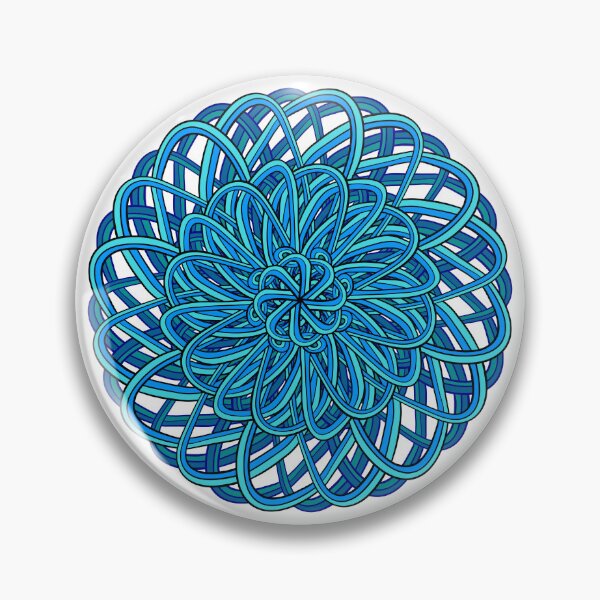 Artikelvorschau, Blaues Mandala aus elastischem Kordelball entworfen und verkauft von DaveDanchuk.