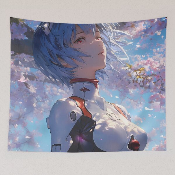 Item preview, Rei Ayanami Neon Genesis Evangelion Anime Sakura Graceful Portrait designed and sold by mildaclairmo.