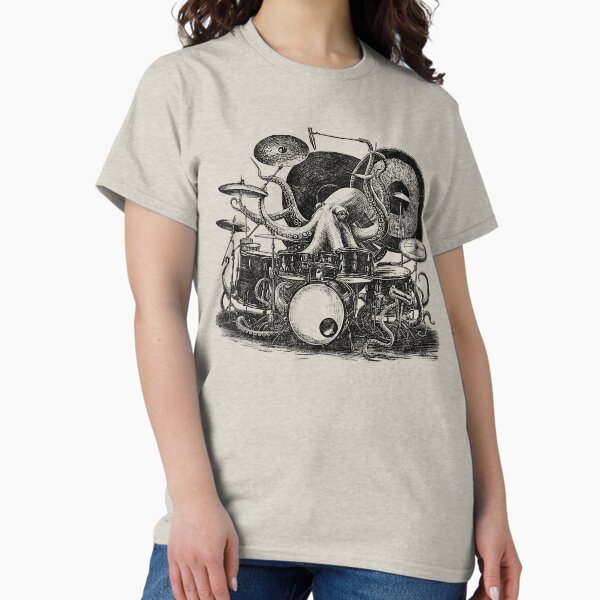 Item preview, Octopus Playing Drums Funny Rock Musician  designed and sold by RetroVoyages.