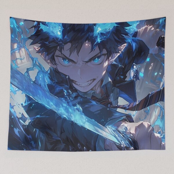 Item preview, Rin Okumura Blue Exorcist Demon Slayer Hero Anime designed and sold by mildaclairmo.