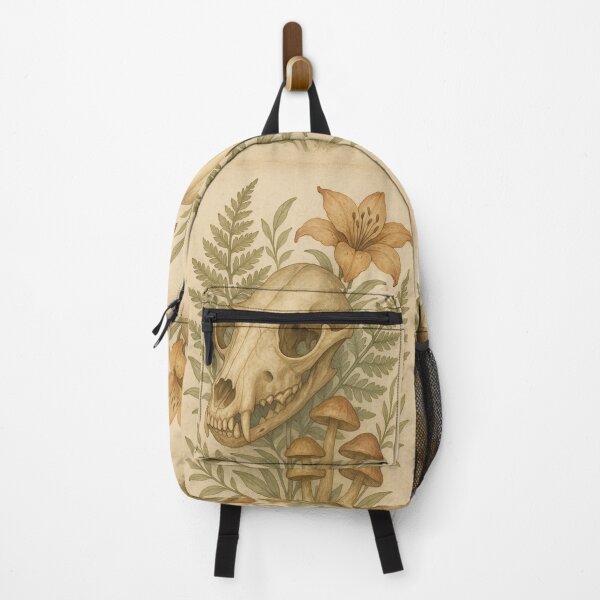 Item preview, Vintage Animal Skull with Watercolor Ferns & Mushrooms | Fox or Deer Skull Botanical Nature Art designed and sold by CustomPhoneTech.