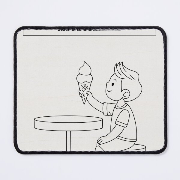 Item preview, Beautiful Summer Moment – Cute Ice Cream Line Art designed and sold by matari63.