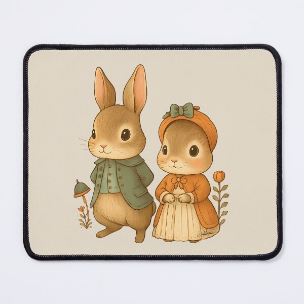 Item preview, Peter and Lily Bunnies | Adorable Illustrated Animal Couple designed and sold by DakotaPoppin.