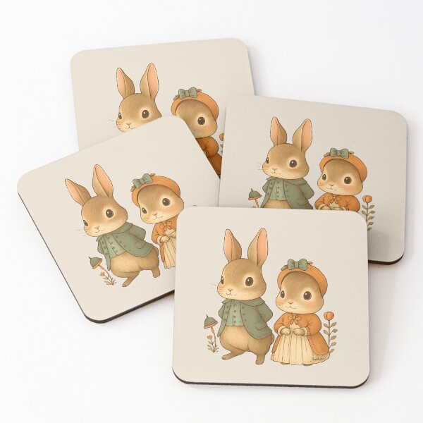 Item preview, Peter and Lily Bunnies | Adorable Illustrated Animal Couple designed and sold by DakotaPoppin.