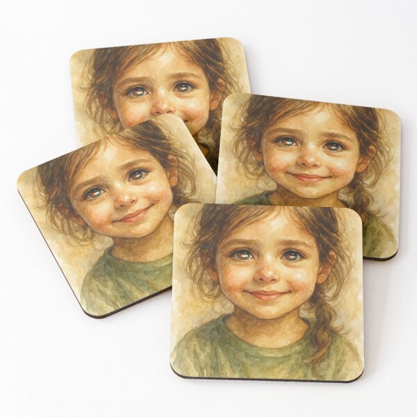 Item preview, Hopeful Eyes – Watercolor Portrait of a Palestinian Girl designed and sold by FREE_PALESTINE_DESIGN.
