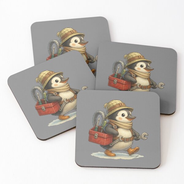 Item preview, Mechanical Penguin with Tools | Fun Children's Illustration designed and sold by DakotaPoppin.