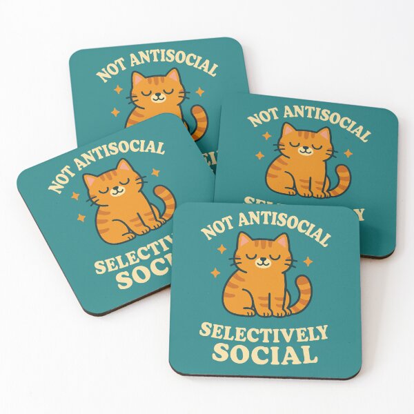 Item preview, Selective Social Cat – Funny Introvert Quote Design designed and sold by LaserKey.