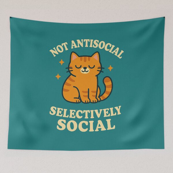 Item preview, Selective Social Cat – Funny Introvert Quote Design designed and sold by LaserKey.