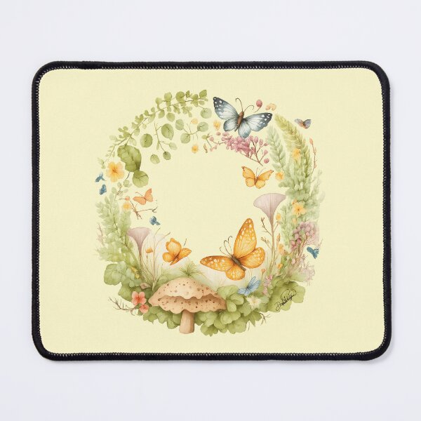 Item preview, Floral Wreath with Butterflies | Magical and Decorative Children's Art designed and sold by DakotaPoppin.