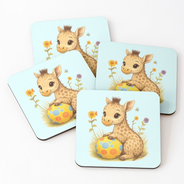 Item preview, Baby Giraffe with Ball | Fun Illustration for Children designed and sold by DakotaPoppin.