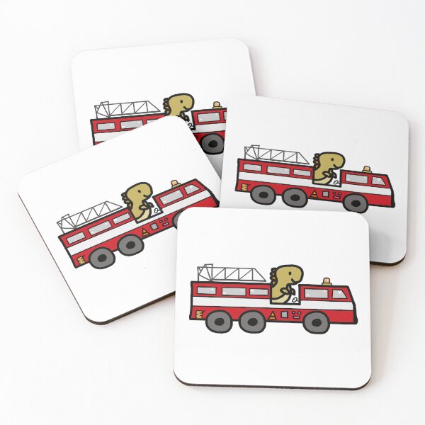 Item preview, Dinosaur in Firetruck designed and sold by blobbysworld.