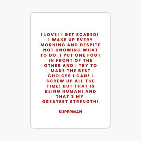 Item preview, Superman Movie Quote - Being Human Is My Greatest Strength, Superman 2025 Wall Art, Superman Quote Poster designed and sold by madeinkatietime.
