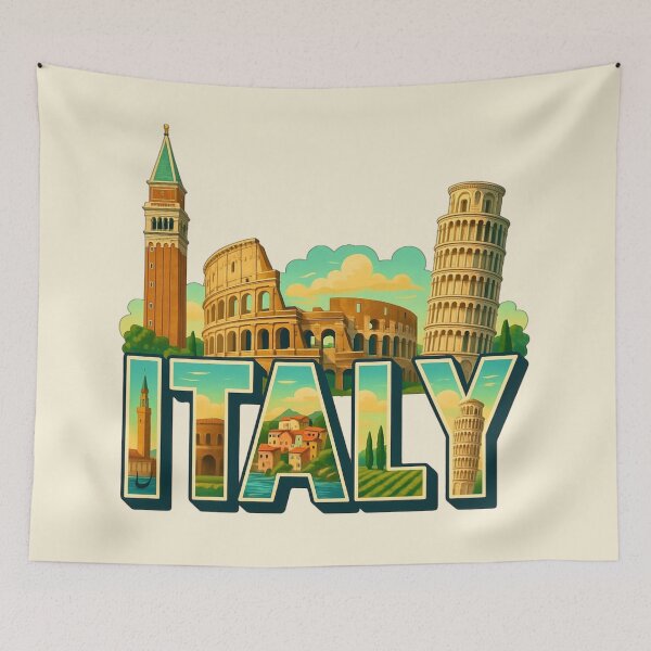 Item preview, Italy Travel Typography designed and sold by Myra365Art.