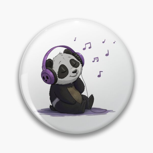 Item preview, Relaxed Panda Enjoying Music – Chill Cartoon Art designed and sold by niteshRart.