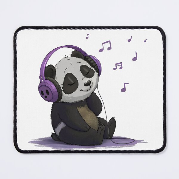 Item preview, Relaxed Panda Enjoying Music – Chill Cartoon Art designed and sold by niteshRart.