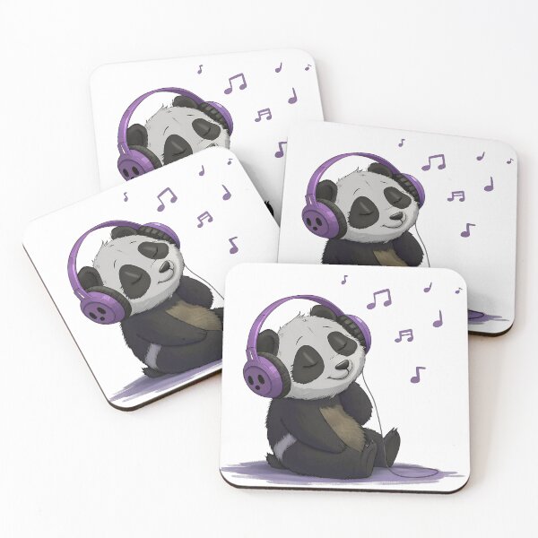 Item preview, Relaxed Panda Enjoying Music – Chill Cartoon Art designed and sold by niteshRart.