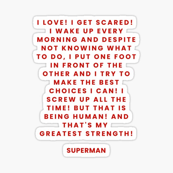 Item preview, Superman Movie Quote - Being Human Is My Greatest Strength, Superman 2025 David Corenswet Iconic Movie Quote designed and sold by madeinkatietime.