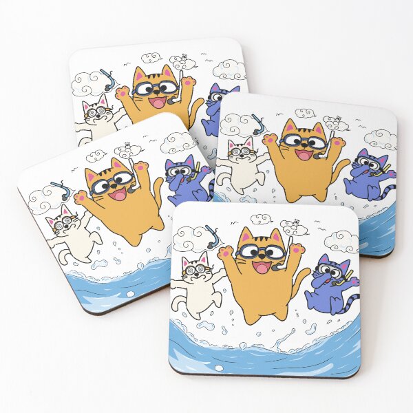 Item preview, Funny Cat Trio Diving into the Sea designed and sold by studio902.