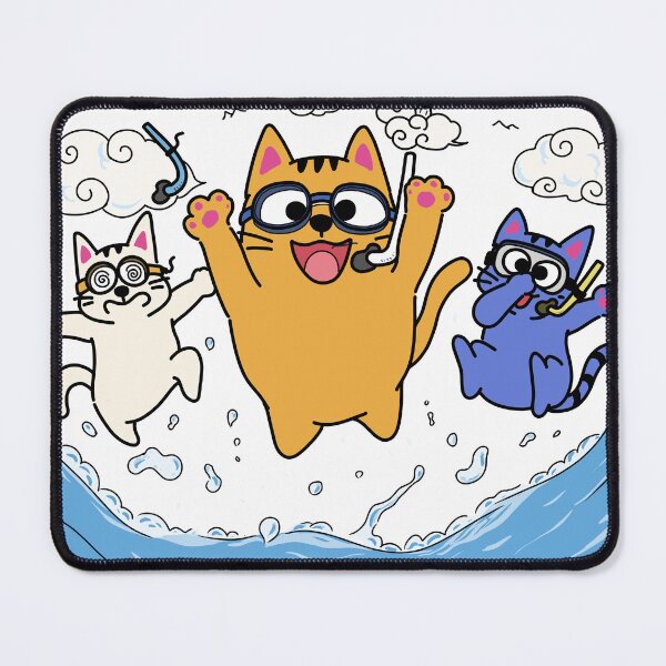 Item preview, Funny Cat Trio Diving into the Sea designed and sold by studio902.