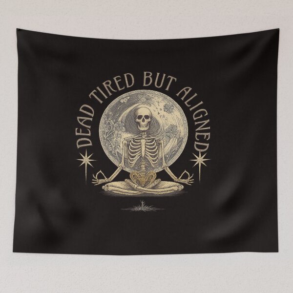 Item preview, Dead Tired But Aligned Skeleton Shirt Witchy Yoga  designed and sold by Friends Custom Creations.