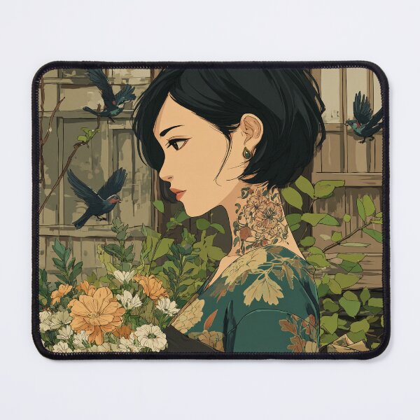 Item preview, Elegant Short-Haired Geisha and the Tale of Flowers designed and sold by mi33x.