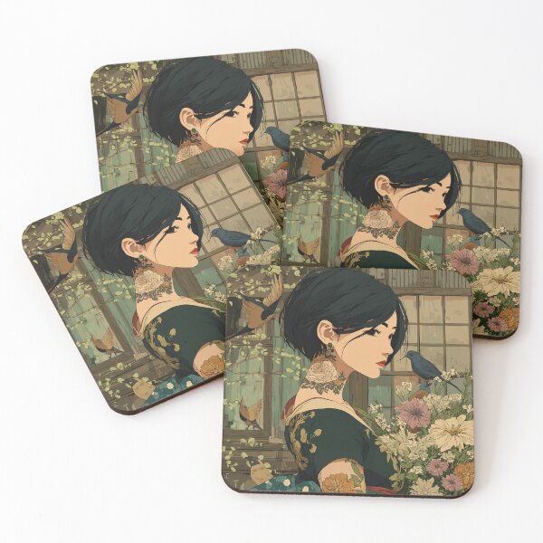 Item preview, Serenity of a Modern Geisha: Bouquet and Birds designed and sold by mi33x.