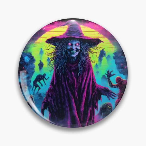 Item preview, Neon Hag Witch with Cryptids Vaporwave Glitch Art designed and sold by JonHale.