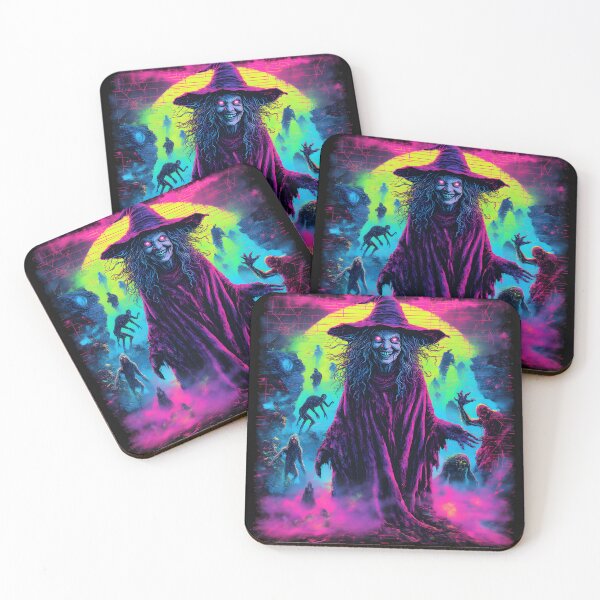 Item preview, Neon Hag Witch with Cryptids Vaporwave Glitch Art designed and sold by JonHale.
