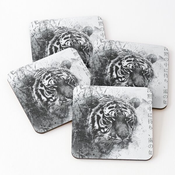 Item preview, White Tiger Ferocity – Thunder in Stillness designed and sold by ArgentoArt.
