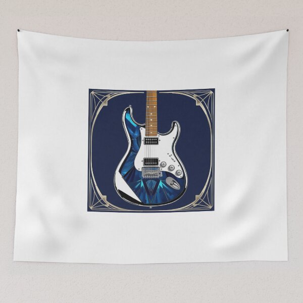 Item preview, Blue Gorgeous Guitar with Background  designed and sold by Koko Doko.