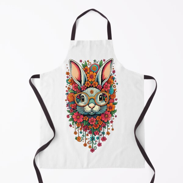 Item preview, Boho Floral Bunny – Colorful Retro Glasses Rabbit Illustration designed and sold by Kam2design.