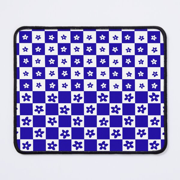 Item preview, Abstract Floral Checker Pattern 31 in Sapphire Blue designed and sold by nineFlorals.