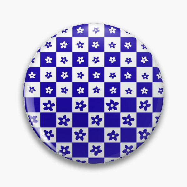 Item preview, Abstract Floral Checker Pattern 31 in Sapphire Blue designed and sold by nineFlorals.