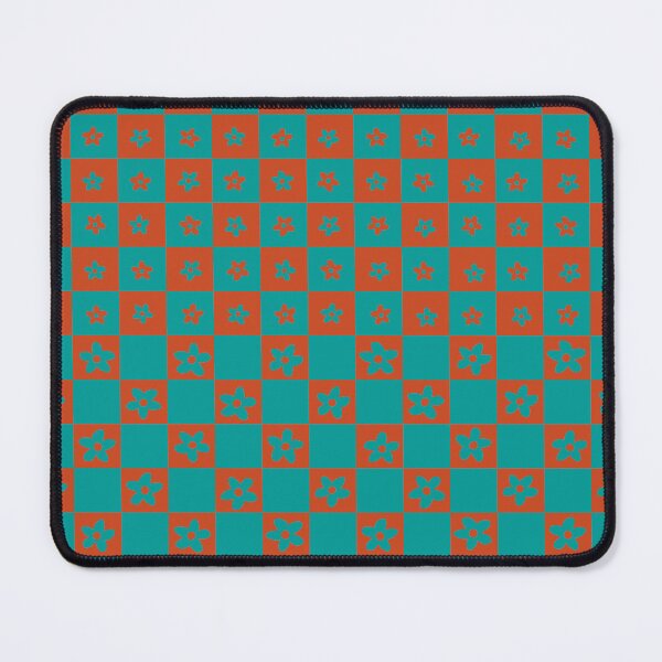 Item preview, Abstract Floral Checker Pattern 30 in persian green dark pastel red designed and sold by nineFlorals.