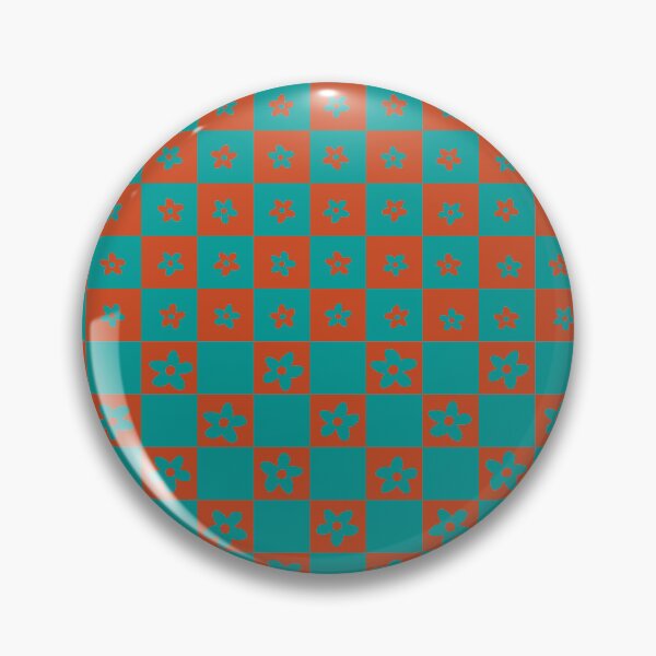 Item preview, Abstract Floral Checker Pattern 30 in persian green dark pastel red designed and sold by nineFlorals.