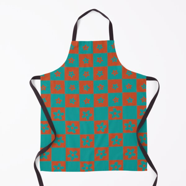 Item preview, Abstract Floral Checker Pattern 30 in persian green dark pastel red designed and sold by nineFlorals.