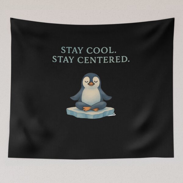 Item preview, Stay Cool. Stay Centered. – Meditating Penguin Mindfulness T-Shirt designed and sold by JaroPrints.