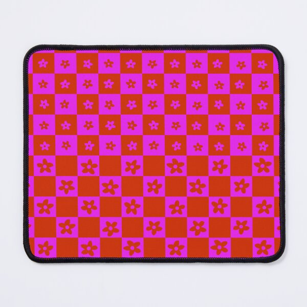 Item preview, Abstract Floral Checker Pattern 20 in Pop Red Pink designed and sold by nineFlorals.