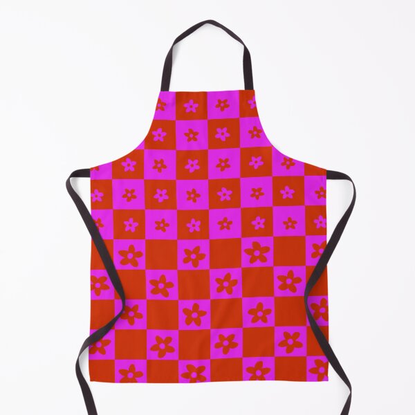 Item preview, Abstract Floral Checker Pattern 20 in Pop Red Pink designed and sold by nineFlorals.