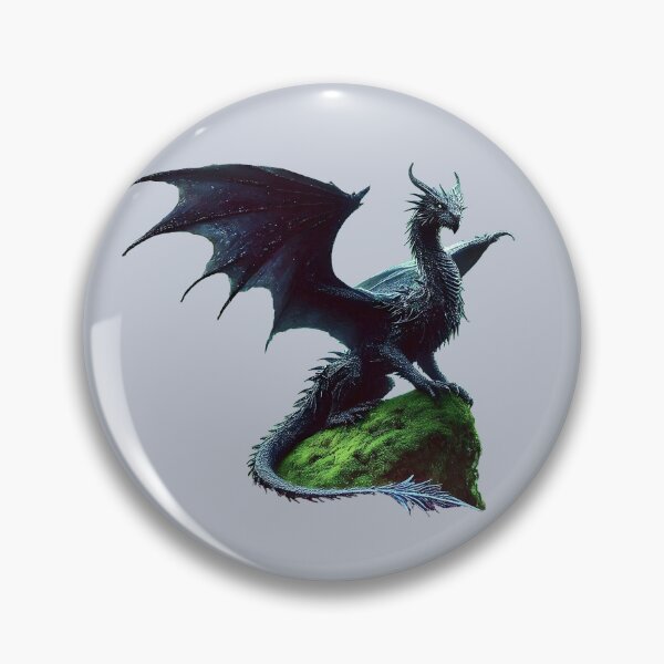 Artikelvorschau, Drache mit ausgebreiteten Flügeln steht auf einem Felsen, Hörner, Dungeon Romantasy Fantasy DND, D&D Feuerspucken, entworfen und verkauft von TheTimeTaxi.