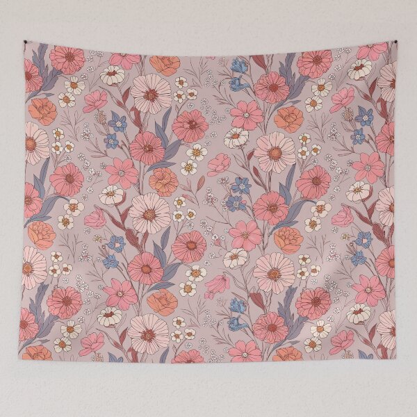 Item preview, Dreamy Vintage Wildflowers on Black designed and sold by joycrysstudio.