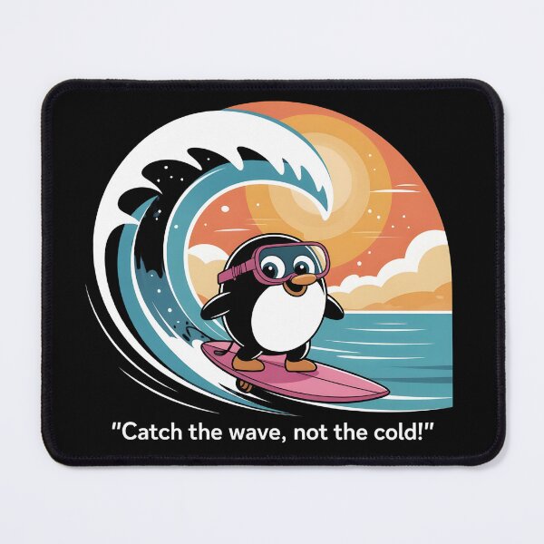 Item preview, Catch the Wave, Not the Cold! – Cute Surfing Penguin Summer T-Shirt designed and sold by JaroPrints.