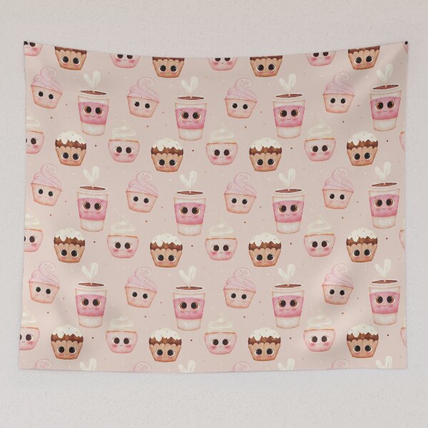 Item preview, Cute Kawaii Cupcake with Big Eyes – Sweet Dessert designed and sold by GoldenAcornArt.
