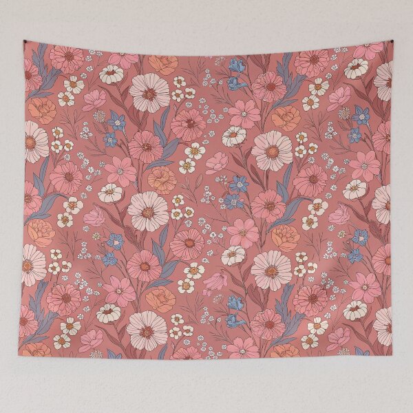 Item preview, Warm Rose Botanical Floral Pattern designed and sold by joycrysstudio.