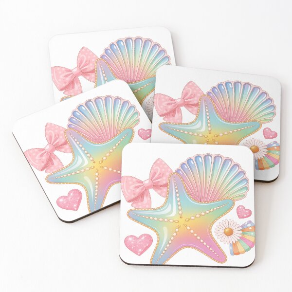 Item preview, Cute Mermaid core Starfish Art Print | Pastel Beach Nursery Decor | Iridescent Ocean Wall Art  designed and sold by Nexloft.