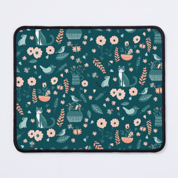 Item preview, Whimsical Garden Animals with Cat, Mouse, Birds, Butterflies and Wild Flower decor designed and sold by Studio Pico.