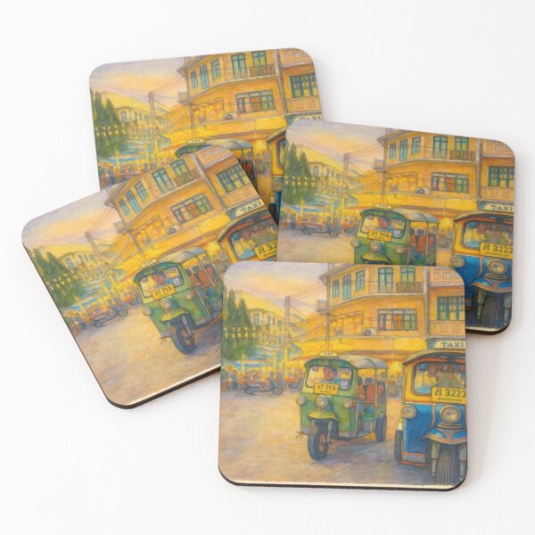 Item preview, Tuk-Tuk Ride in Bangkok – Watercolor Street Scene designed and sold by NOKKI--NOKKI.